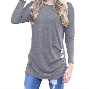 Long sleeve casual shirt with button detail